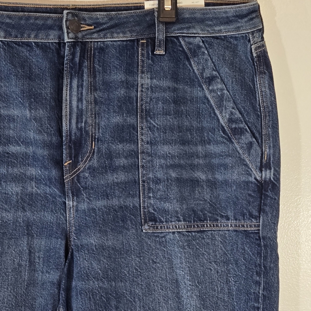 American Eagle Mom Blue Utility Denim Jeans 18 - Picture 4 of 13